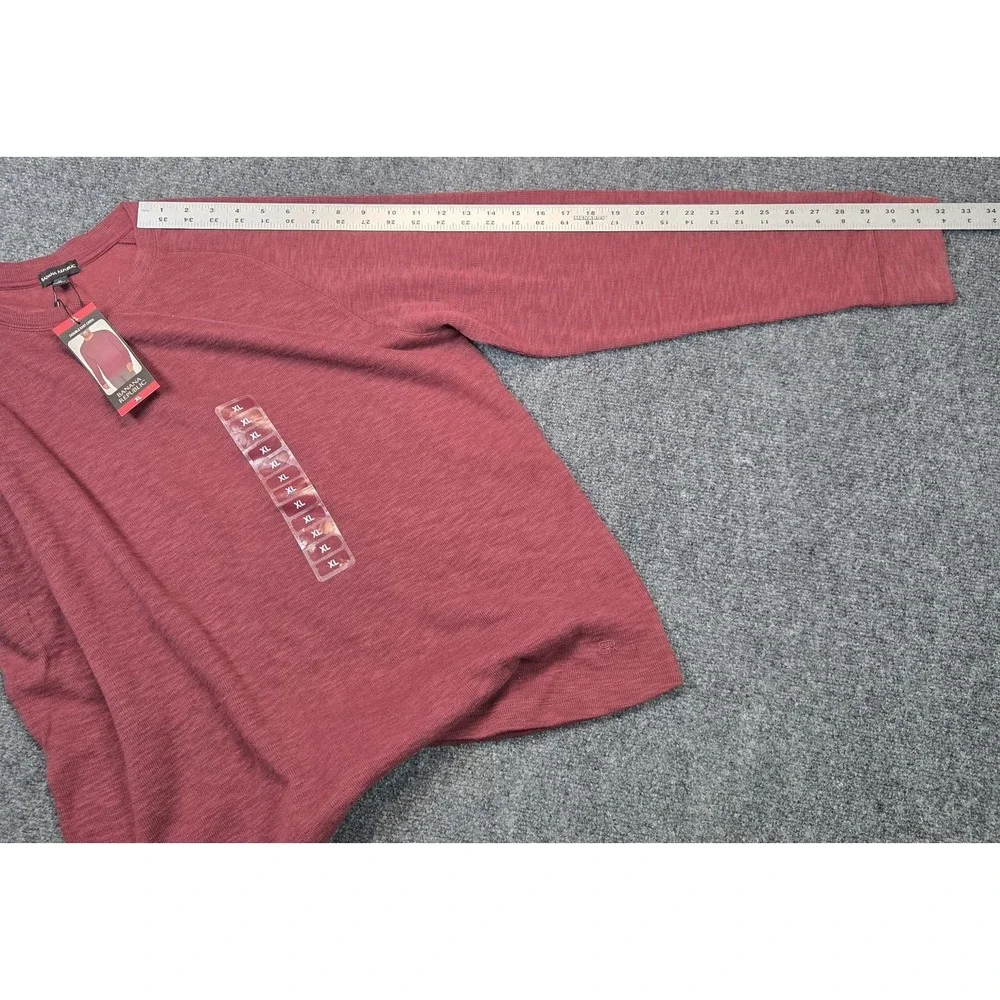 NEW Banana Republic Double Knit Crew Sweater Mens XL Burgundy Shirt
